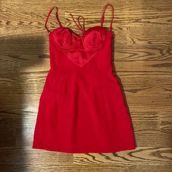 Oh Polly Red Strapless Mini Dress - Picture 3 of 4